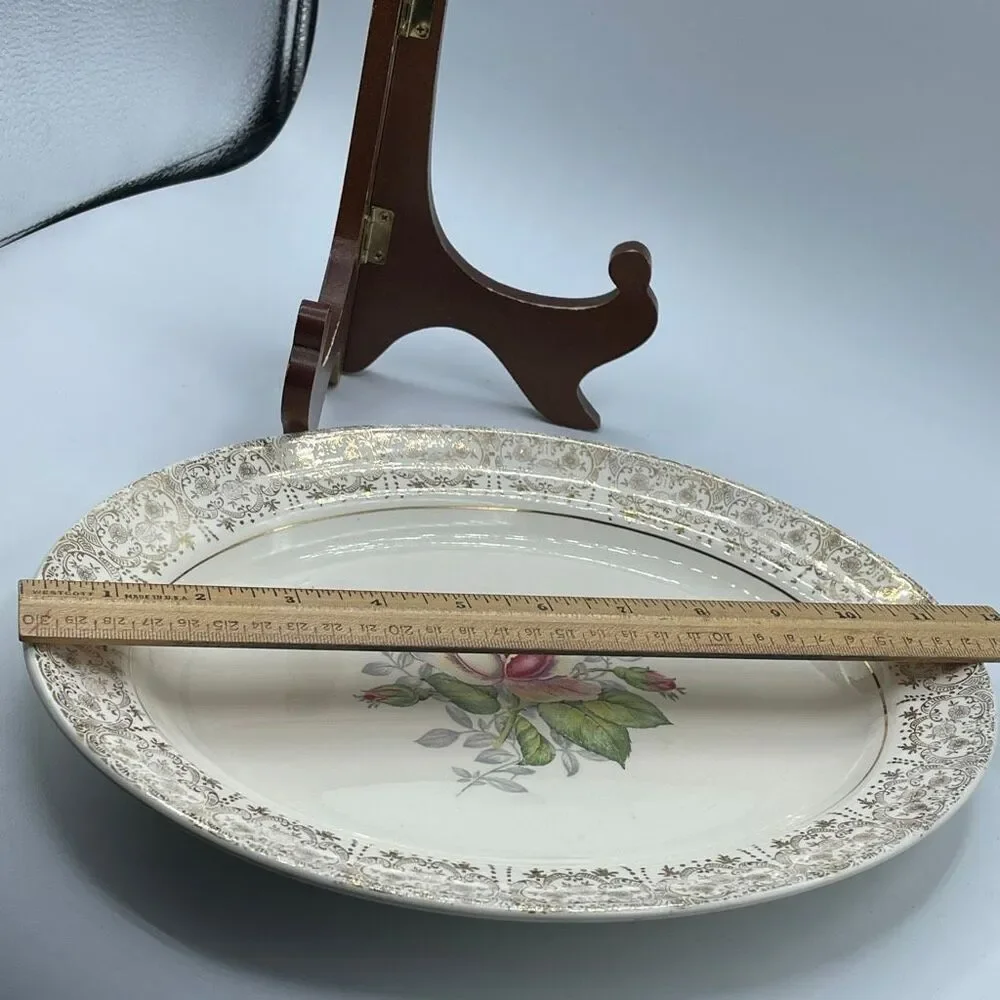 Salem China “Duchess Rose” oval serving platter.